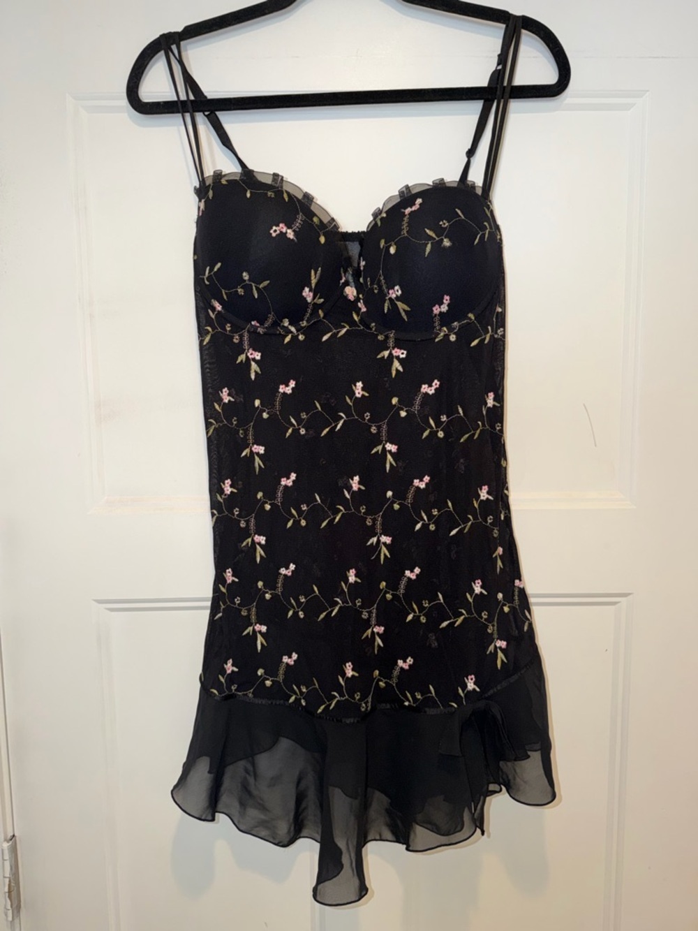Vintage Y2K Embroidered Floral Slip Dress